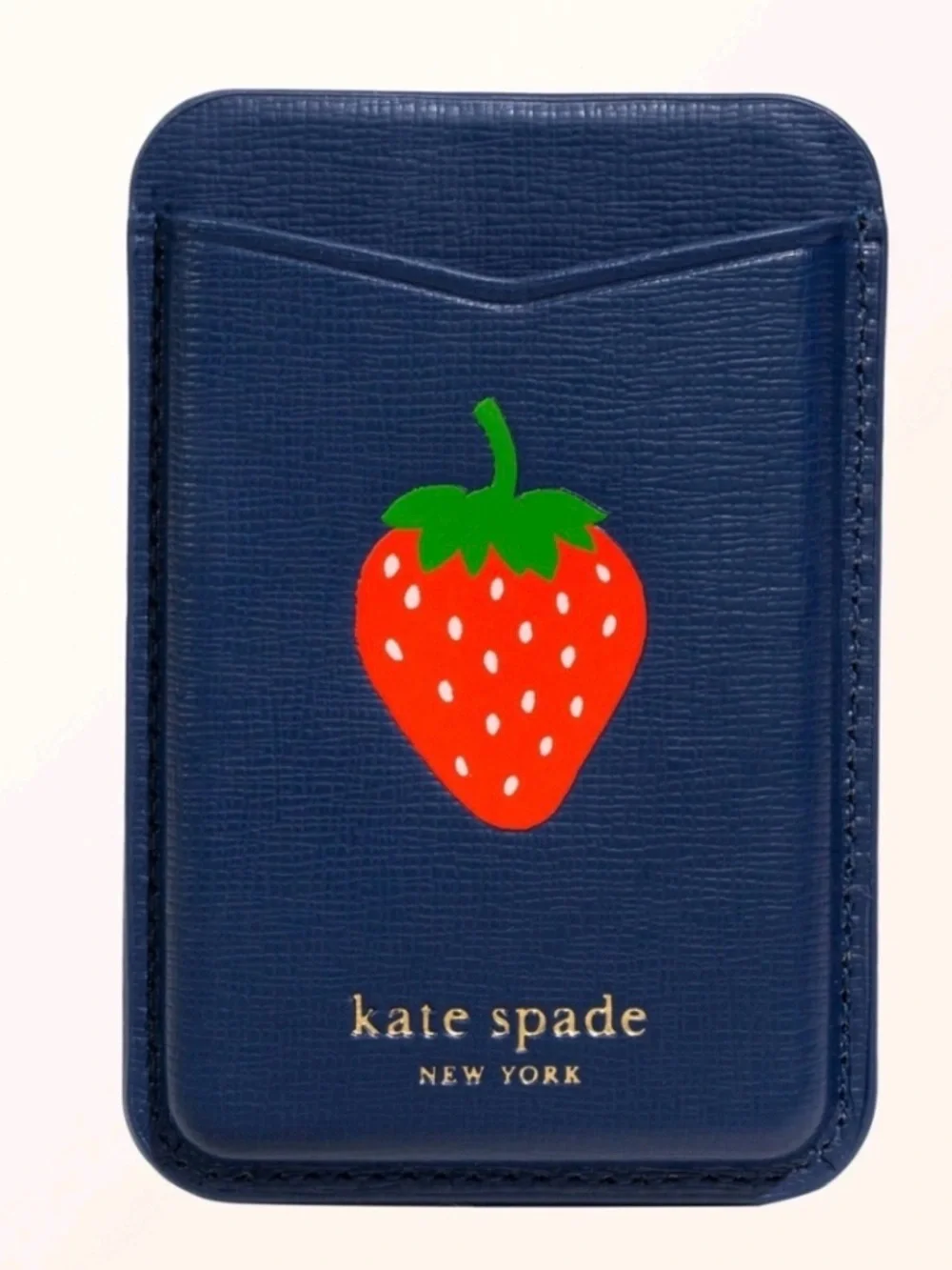 kate spade navy strawberry phone card holder